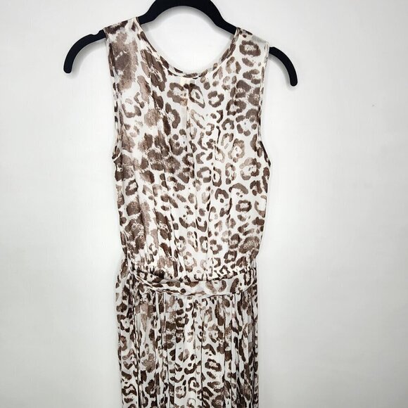 Vici Diana Leopard Print V Neck Flowy Maxi Dress  Brown White Small - Picture 10 of 16